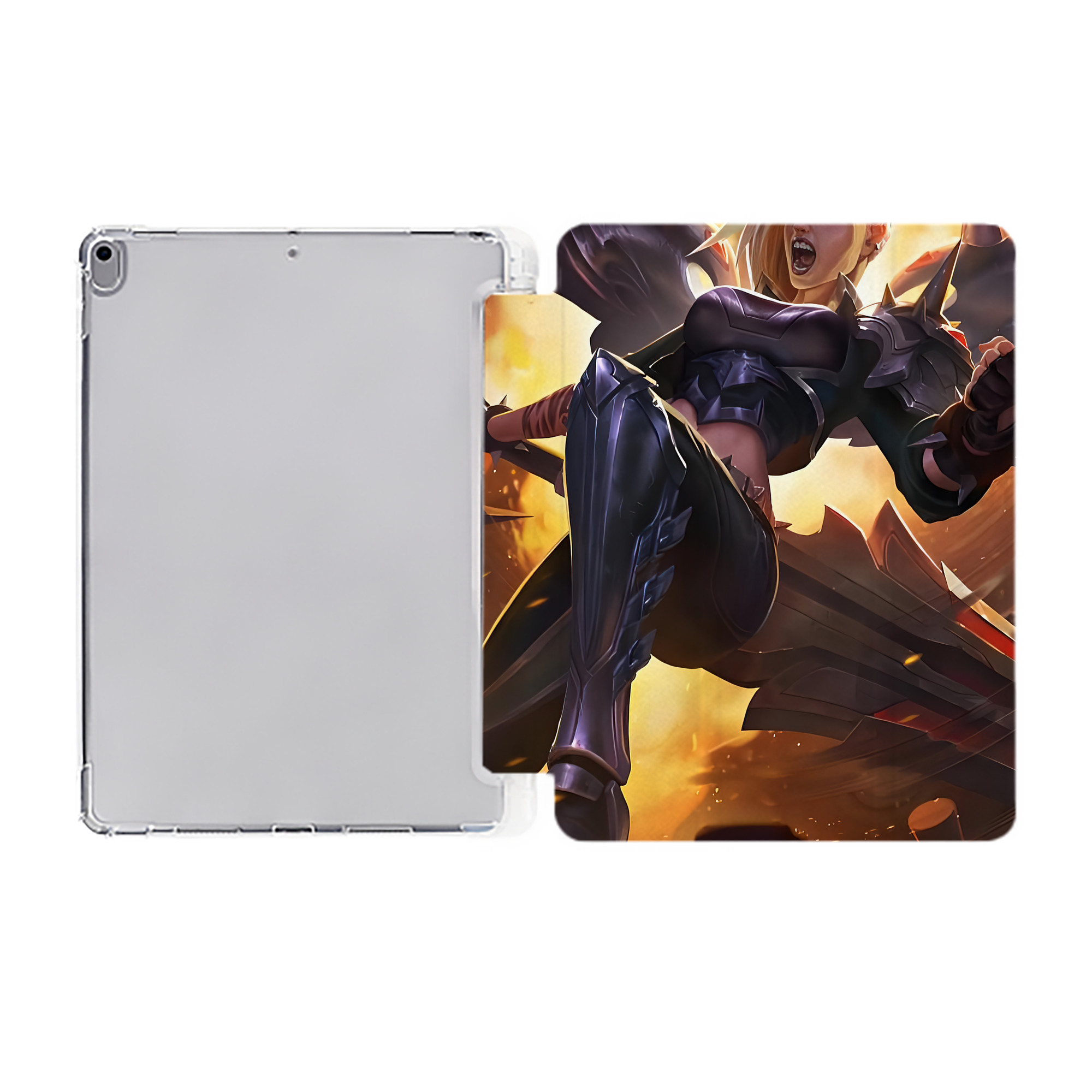（画像用） リーグ・オブ・レジェンド League of Legends LOL IPad ケース ペン収納付き 三つ折りスタンド PUレザー×シリコン 対応機種9.5/10.5/10.9インチ